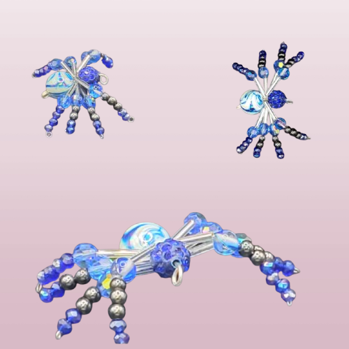 Blue Spider Bead Art